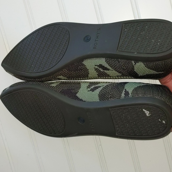 Rothy's Women's Size W7 The Point Green Camo Lightweight Slip On Flats China - Picture 8 of 10